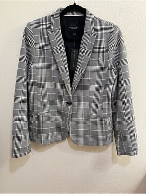 NWT Banana Republic Plaid Blazer Jacket Sz 10 Career Dark Academia Preppy